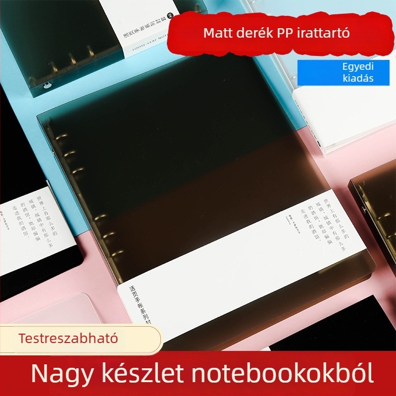 A5-ös méretű PP borítású notesz, egyszerű, mégis stílusos tervező, újratölthető notesz, üzleti ajándék