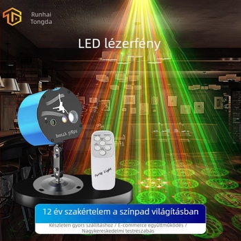 EMS-25 Mini lézerfény projektor — lézer+LED fényforrás, 110-240V, IP20 védelem, hang- és távirányítás, bárokhoz és KTV-hez