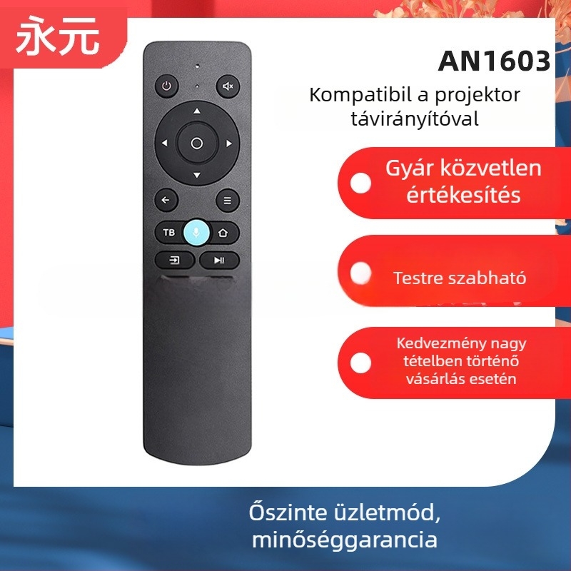 TV távirányító AN1603 hangvezérléssel, 8–15 m átviteli távolság