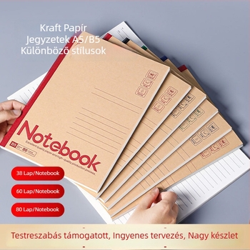 Tehénbőr notesz, vezeték nélküli kötés, Kraft papír borító, Dowling papír, nosztalgikus retro stílus