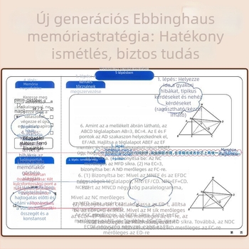 B5 összecsukható téves feladatokkal ellátott matematikai füzet általános- és középiskolások számára — lazán lapozható füzet, vízszintes orientáció, Ebbinghaus