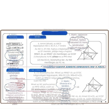 B5 összecsukható téves feladatokkal ellátott matematikai füzet általános- és középiskolások számára — lazán lapozható füzet, vízszintes orientáció, Ebbinghaus