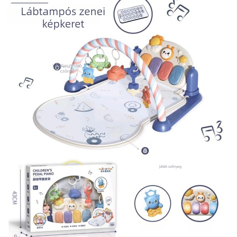 Távirányítható pedálos zongora fitnesz állvány projekttel, modell 995-55, zenei eszköz, csörgő babáknak, 0–3 éves korosztálynak
