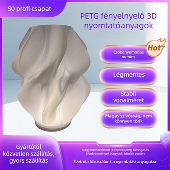 3D nyomtató filament - PETG fénydifuzáló, 1.75 mm, kerek keresztmetszet, félátlátszó, fényes felület