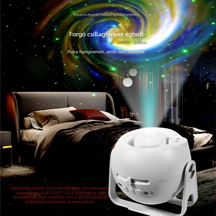Csillagos ég projektor Bluetooth-kapcsolattal, távirányítóval, HD-projekcióval, DC-tápellátással