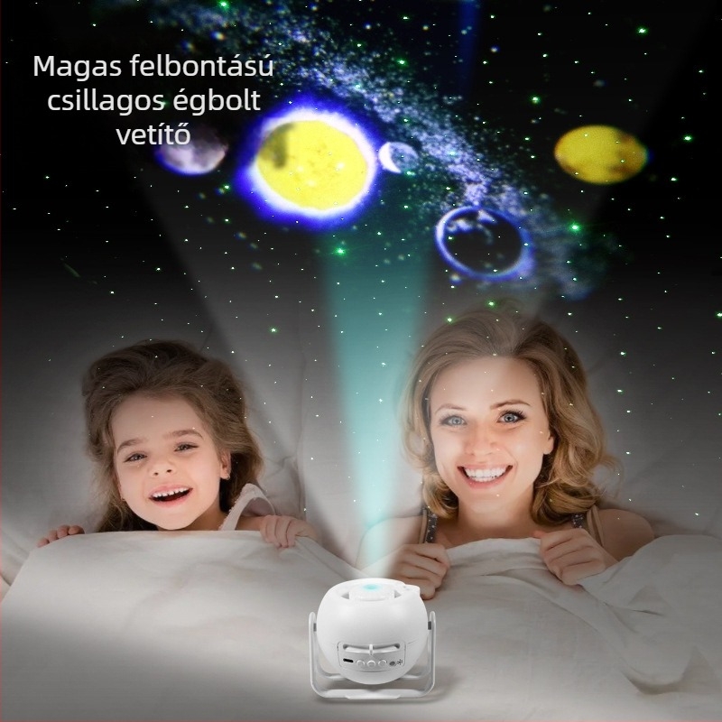 Csillagos ég projektor Bluetooth-kapcsolattal, távirányítóval, HD-projekcióval, DC-tápellátással