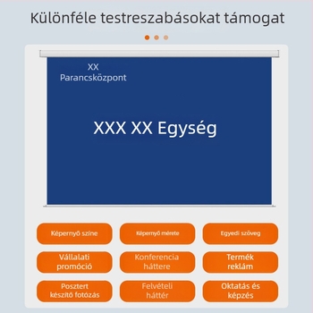 Falihoz szerelt elektromos vetítőfüggöny HD nyomtatott mintával, távirányítóval, Dh-688 modell, teljesítmény 50, súly 10