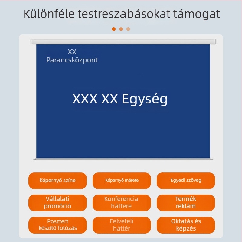 Falihoz szerelt elektromos vetítőfüggöny HD nyomtatott mintával, távirányítóval, Dh-688 modell, teljesítmény 50, súly 10