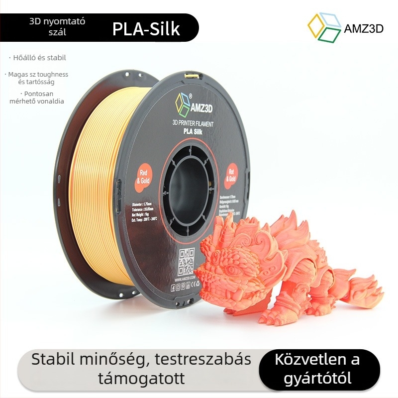 PLA-Silk 3D nyomtató filament, kerek keresztmetszet, PLA-Silk anyag, 3D nyomtatókhoz, Márka: PLA-Silk / An nengjie