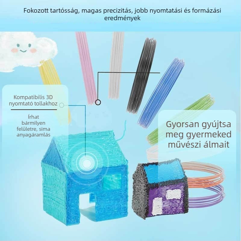 3D nyomtató filament PLA/PCL keverék, magas szilárdság, környezetbarát anyag, nyomtatási pontosság 0.01 mm
