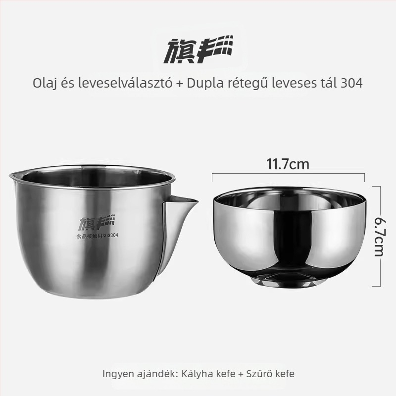 Rozsdamentes acél olaj–leves szeparátor háztartási konyhához – olajszűrés és tiszta leves, japán stílus