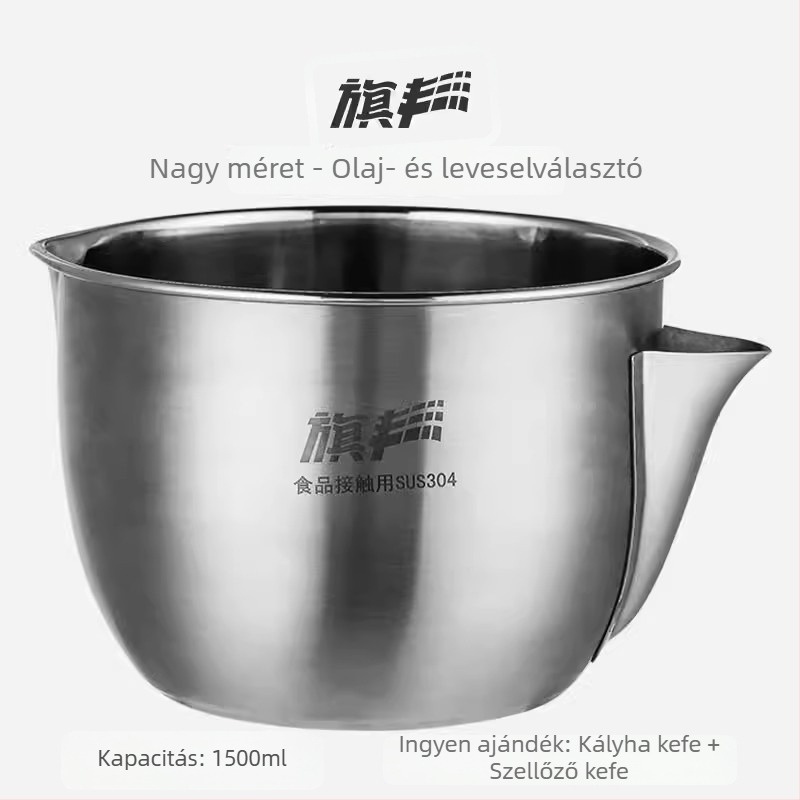 Rozsdamentes acél olaj–leves szeparátor háztartási konyhához – olajszűrés és tiszta leves, japán stílus