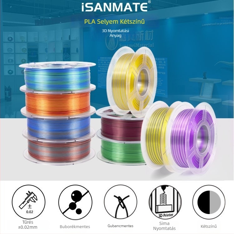 PLA kétszínű filament, 1,75 mm, 1 kg, FDM 3D nyomtatáshoz