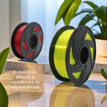 PETG 3D nyomtató filament, 1.75 mm, 1 kg, kiváló minőségű, többszínű átlátszó filament tekercsen, kb. 330 m