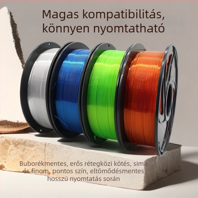 PETG 3D nyomtató filament, 1.75 mm, 1 kg, kiváló minőségű, többszínű átlátszó filament tekercsen, kb. 330 m