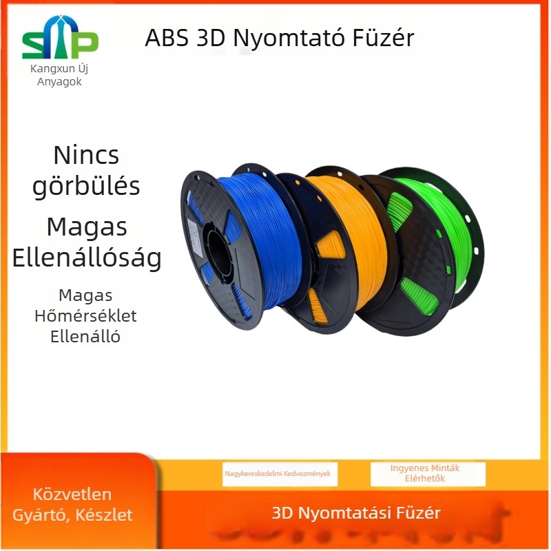 ABS 3D nyomtató filament - magas hőmérséklet-állóság, nagy szívósság; kör keresztmetszet; denzitás 1.09; márka T50 / Kang xun