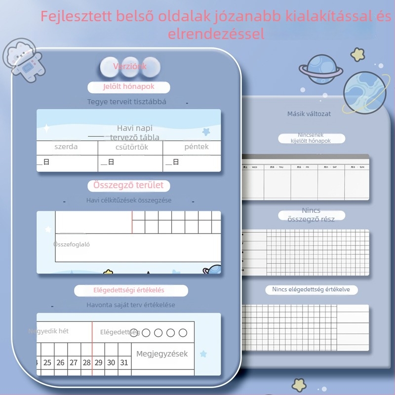 Cartoon Bear Feljegyzések Naplója, Spirálkötés, PP Borító, 80 g dupla offset papír