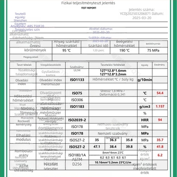 ABS 3D nyomtató filament, Ø 1,75 mm, 1 kg, kerek keresztmetszet, FDM, magas hőmérséklet-állóság, nagy szilárdság