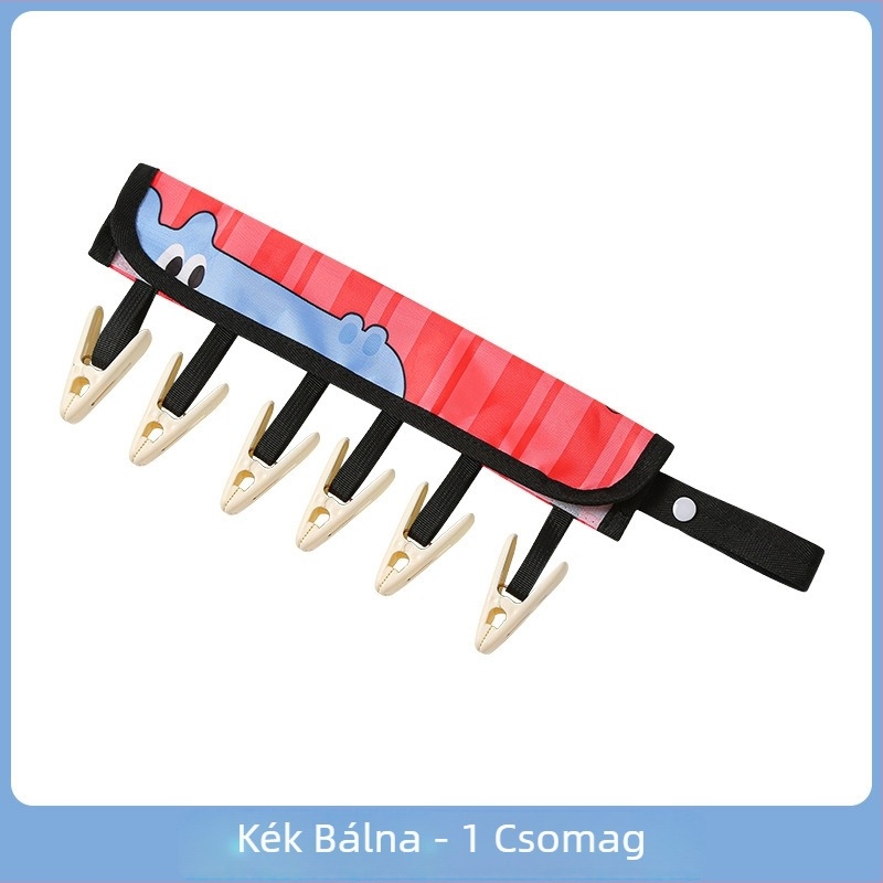 PP anyagú hordozható ruhaszárító klipekkel, egyoszlopos, összecsukható, modern minimalist stílus
