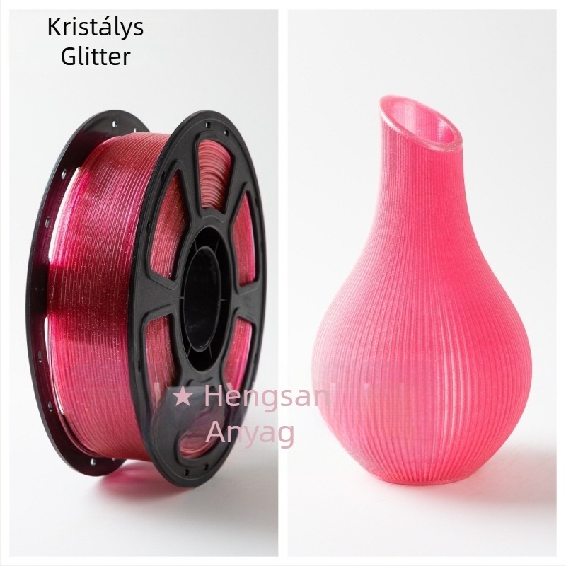 PETG Crystal Series 3D nyomtató filament, PETG anyag, kör keresztmetszetű, 1 kg tekercs, Hengxin márka