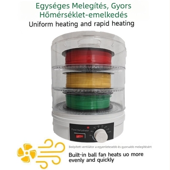 Háztartási 3D nyomtató fogyóanyag szárító, hengeres, 5–10 kg teherbírás, 1 réteg, 350 W, mechanikus vezérlés, legfeljebb 480 perc