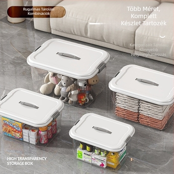 ivslan Átlátszó PP tároló doboz, 30 L kapacitás, modell ASLS-2001, hordozható, többfunkciós, por- és nedvességálló