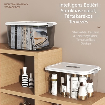 ivslan Átlátszó PP tároló doboz, 30 L kapacitás, modell ASLS-2001, hordozható, többfunkciós, por- és nedvességálló