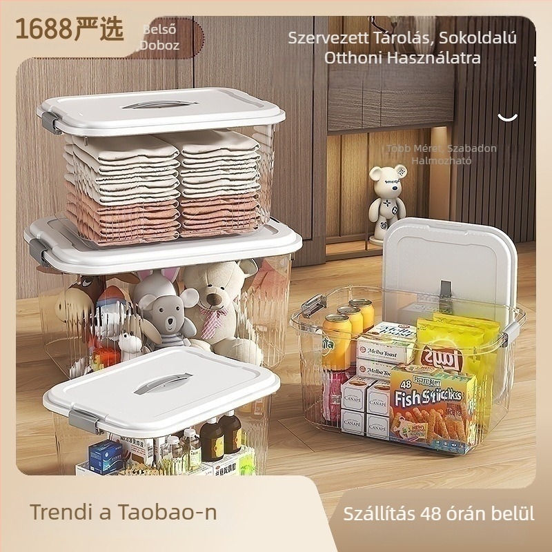 ivslan Átlátszó PP tároló doboz, 30 L kapacitás, modell ASLS-2001, hordozható, többfunkciós, por- és nedvességálló