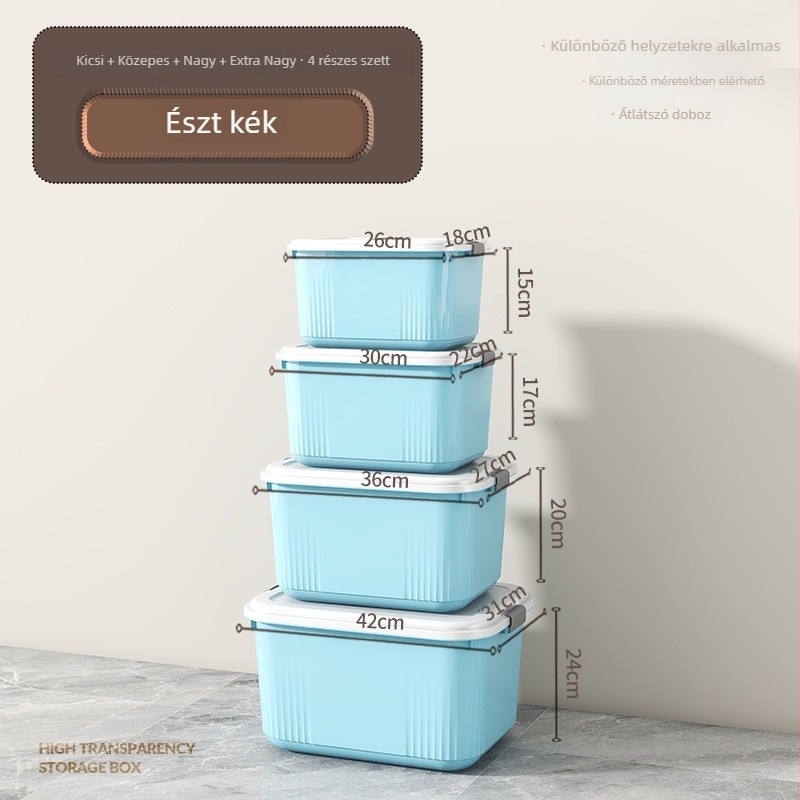 ivslan Átlátszó PP tároló doboz, 30 L kapacitás, modell ASLS-2001, hordozható, többfunkciós, por- és nedvességálló