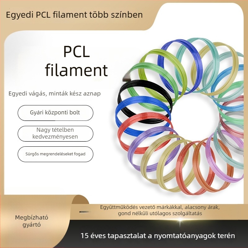 PCL 1.75 mm filamento 3D tollhoz, magas tartósságú, 25 g/tekercs, 3m/5m/10m tekercsek, pontosság 0.01 mm