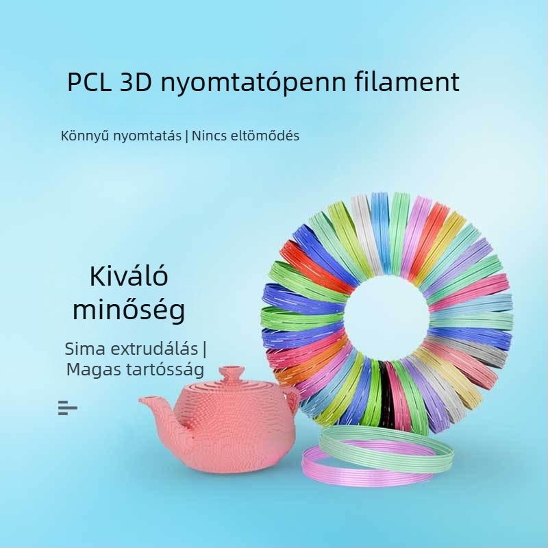 PCL 1.75 mm filamento 3D tollhoz, magas tartósságú, 25 g/tekercs, 3m/5m/10m tekercsek, pontosság 0.01 mm