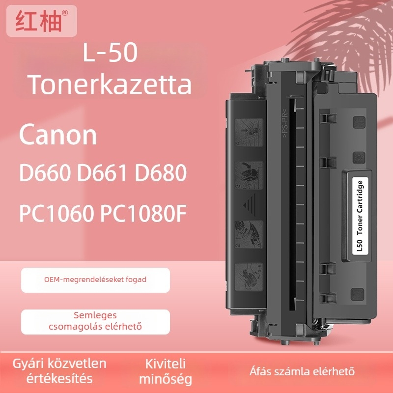 Canon imageClass L50 tonerkazetta; kompatibil D4661, D660, D661, D680, D760, D761; 5000 oldal kapacitás; eredeti modell L-50 6812A001 CN3-A; Red Pomelo