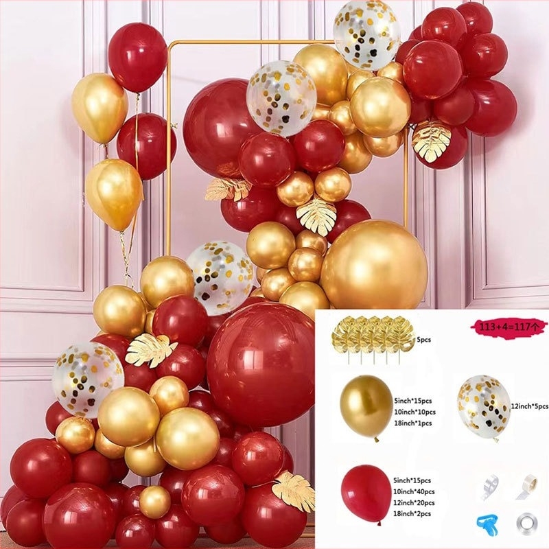 Latex lufi ív készlet nyomtatott logóval, kerek díszítő lufik esküvőkre és bulikhoz