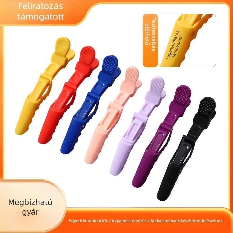 Aligátor hajclip, keresztcsőrös kialakítás, műanyag/gyanta, kézzel készített, divatos mindennapi stílus