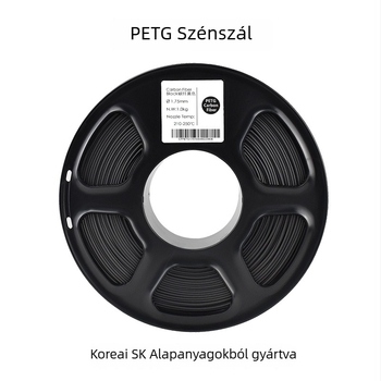 PETG szénszálas filament, 1 kg, 1.75 mm, 330 m, 3D nyomtatáshoz
