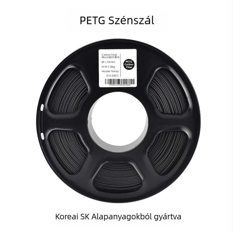 PETG szénszálas filament, 1 kg, 1.75 mm, 330 m, 3D nyomtatáshoz