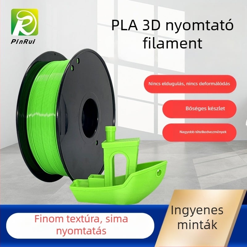 Pinrui PLA 3D nyomtató filament – kerek keresztmetszet, hossz 330 m, sűrűség 1,24 g/cm³, környezetbarát anyag