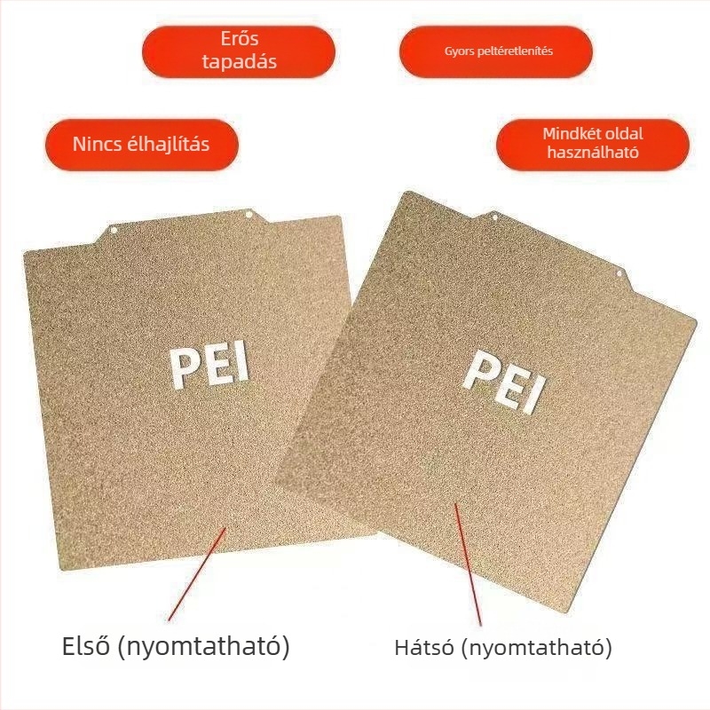 3D nyomtatáshoz melegágy platforma PEI panellel, rugóacél, mágneses, kétoldalas