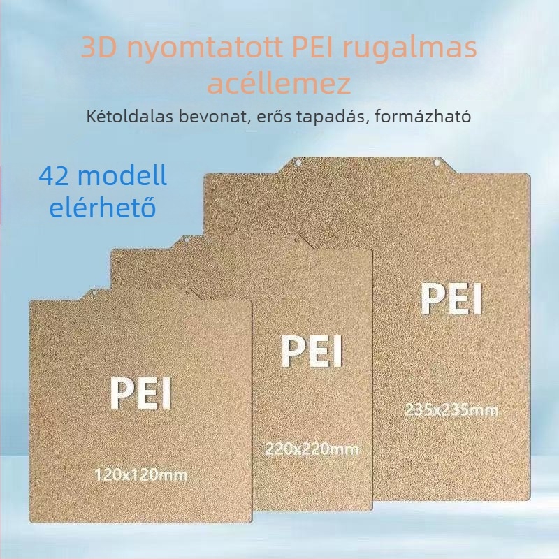 3D nyomtatáshoz melegágy platforma PEI panellel, rugóacél, mágneses, kétoldalas