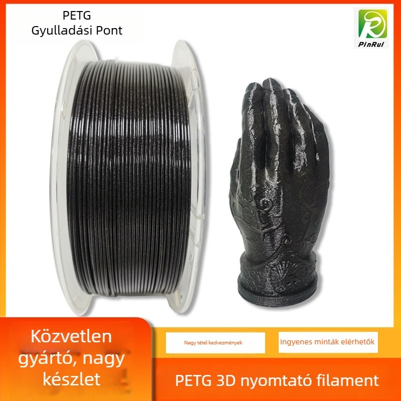 Pinrui PETG filament — kerek keresztmetszet, sűrűség 1,27 g/cm³, termékkód Petg001, 3D nyomtatáshoz