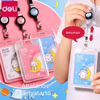 Deli kártyatartó - műanyag, átlátszó diákazonosító tartó - Kedves stílus