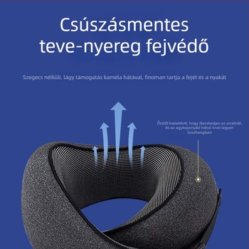 U-alakú memóriahabos ultrázó párna tejfleece huzattal, modern és letisztult stílus, általános használat