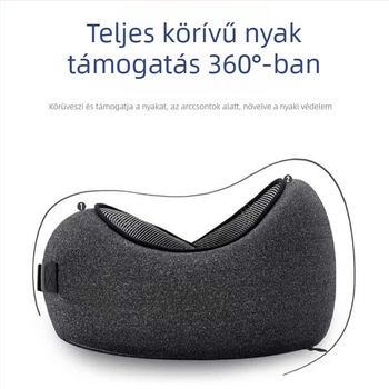 U-alakú memóriahabos ultrázó párna tejfleece huzattal, modern és letisztult stílus, általános használat