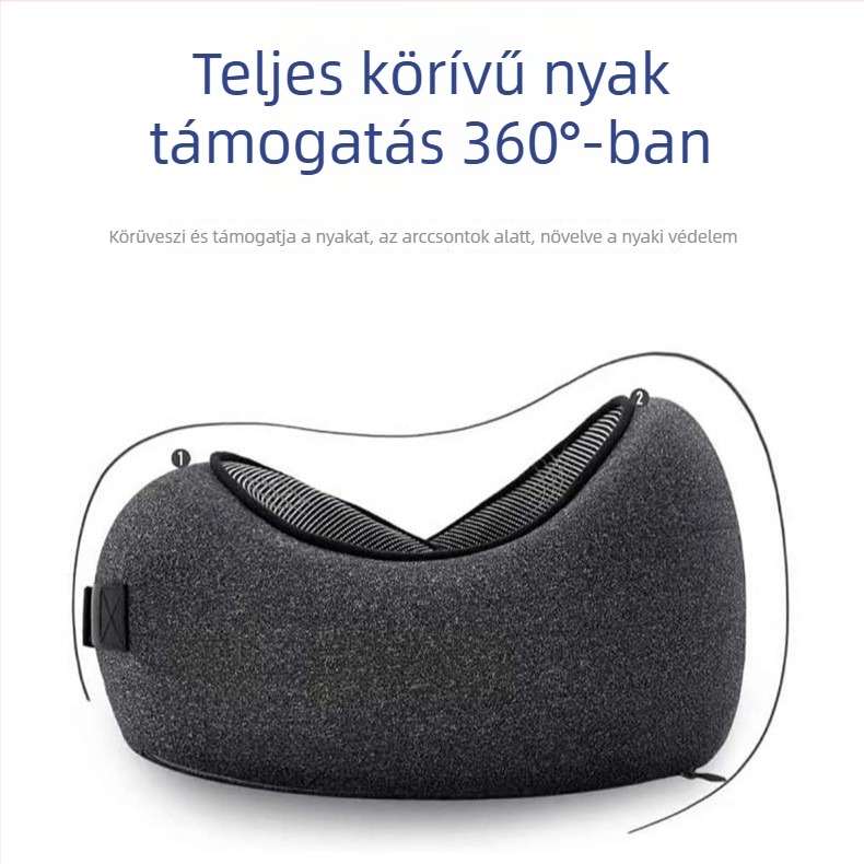 U-alakú memóriahabos ultrázó párna tejfleece huzattal, modern és letisztult stílus, általános használat
