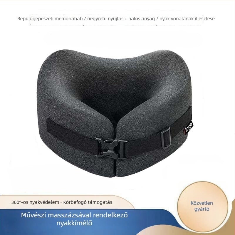 Utazó U-alakú nyakpárna memóriahab töltettel, Milk Velvet anyag, könnyű, legfeljebb 0,5 kg