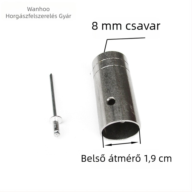 Horgászbot hálófej csatlakozó rozsdamentes acélból — átmérő 16/19/24 mm, háló mélysége 1, teherbírás 1