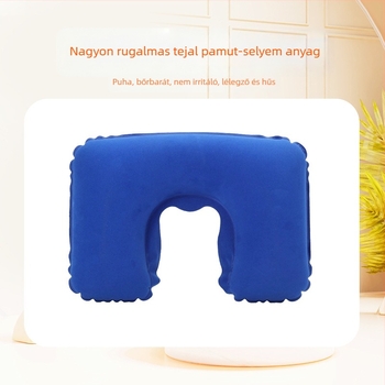 PVC-ből készült U-alakú felfújható párna kempingezéshez és üzleti utazásokhoz — Red Journey, 80 g, egyszerű stílus