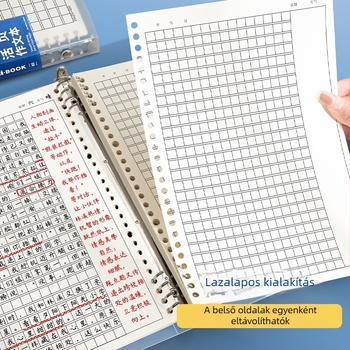 B5-ös kivehető lapokkal ellátott összefoglaló jegyzetfüzet, 400 négyzetrács és 300 szó, általános és középiskolások írásaihoz és felvételi dolgozatokhoz
