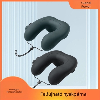 Nyomásos, felfújható U-formájú párna irodai szundikáláshoz, nyaki támasz, helytakarékos tárolás