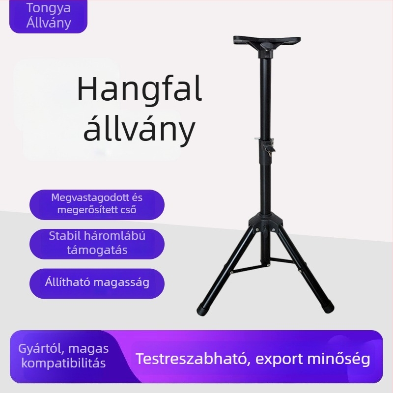 Hangfal- és projektorállvány masszív, háromlábú kivitel, padlón álló és mozgatható — SPS-502.